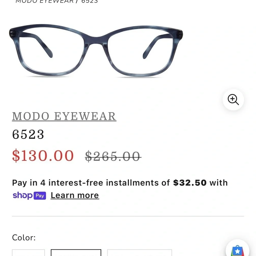 Modo 6523 Black/Blue Women's Prescription Glasses 51-17-142